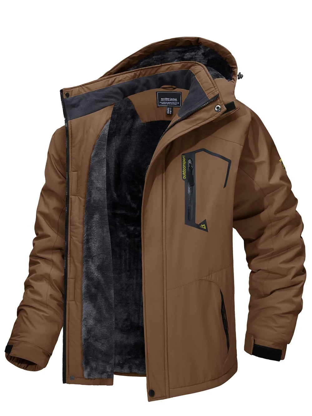 Veste Montagne Polaire Homme — Randonnée Capuche Amovible Ski Snowboard Parka