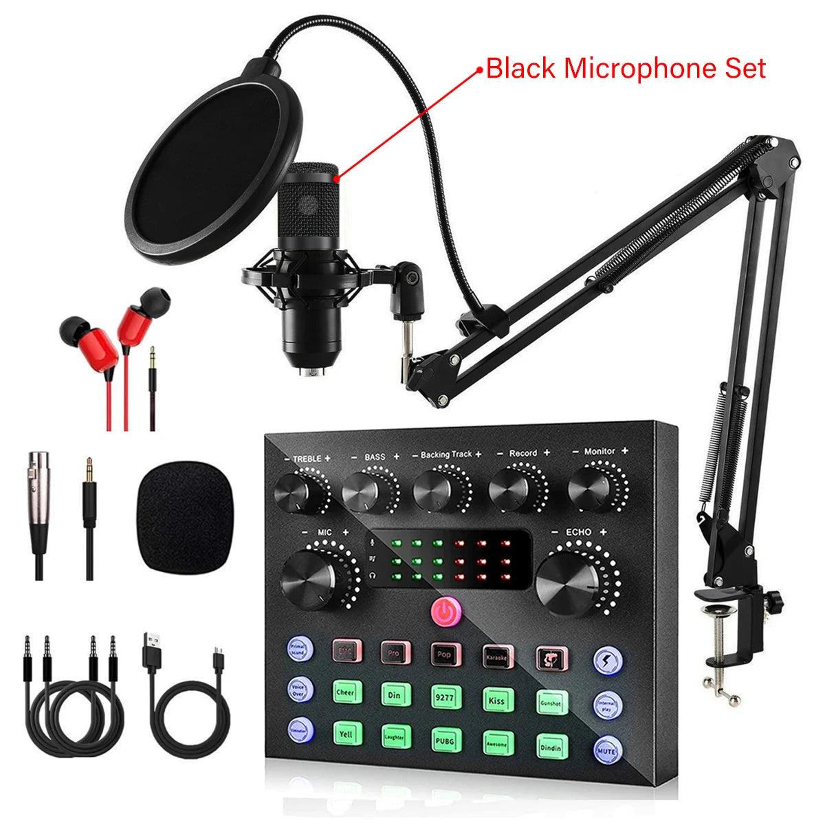 V8S – Kit carte son live avec microphone pour streaming, enregistrement et DJ