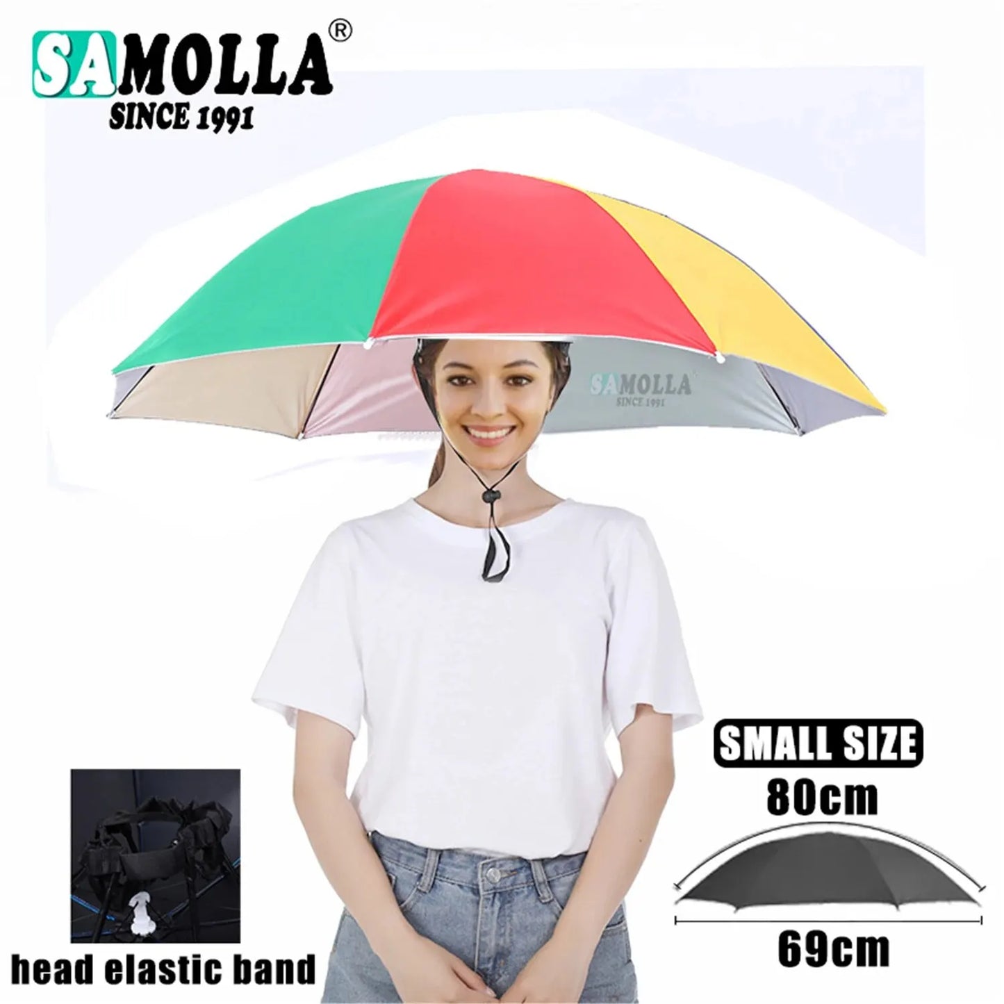 Chapeau parapluie de pluie pliable, pare-soleil imperméable, couvre-chef de pêche, chapeaux de tête de plage, Double couche, Protection UV, Protection solaire