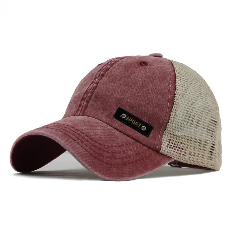 Brand Washed Cotton Mesh Cap for Men Women Gorras Snapback Baseball Caps Dad Hat Outdoor Cap