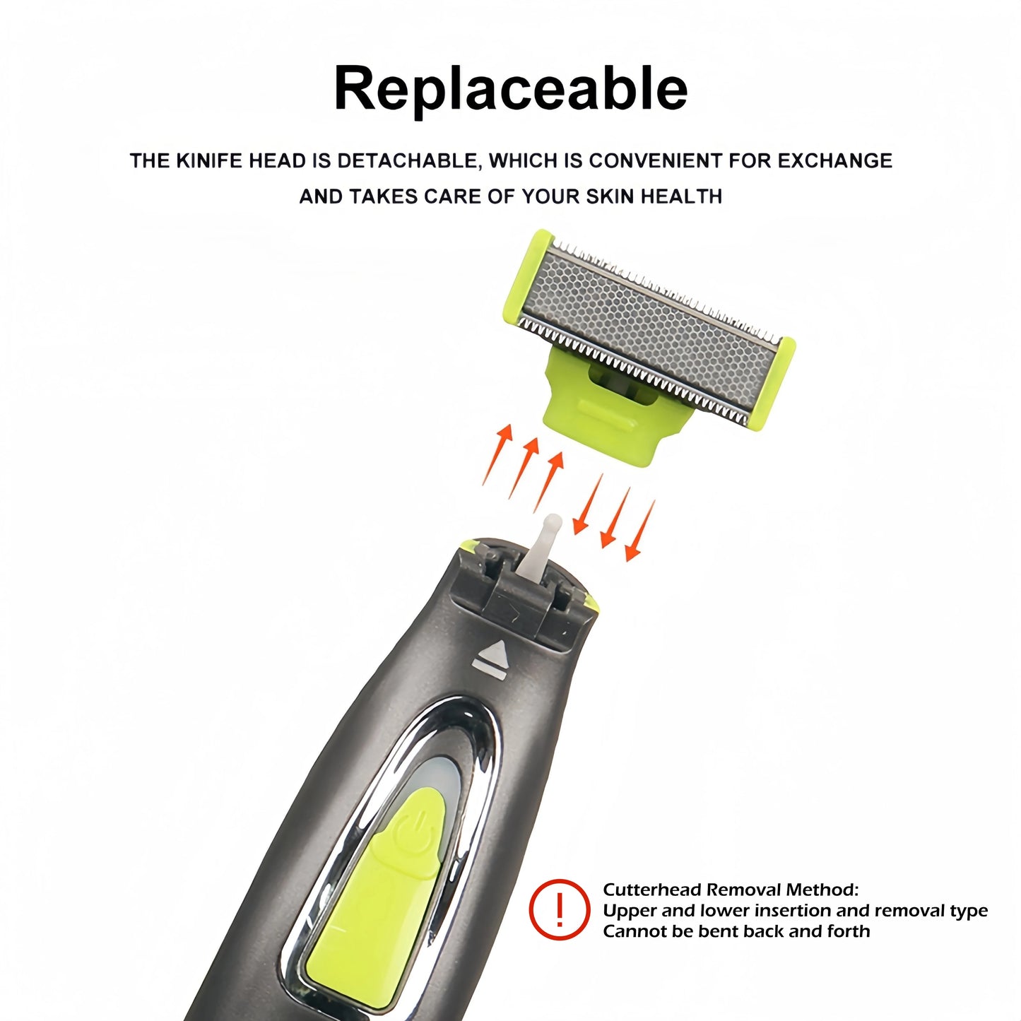 Rasoir électrique portable pour hommes et femmes — USB, lame en T, corps entier, lavable