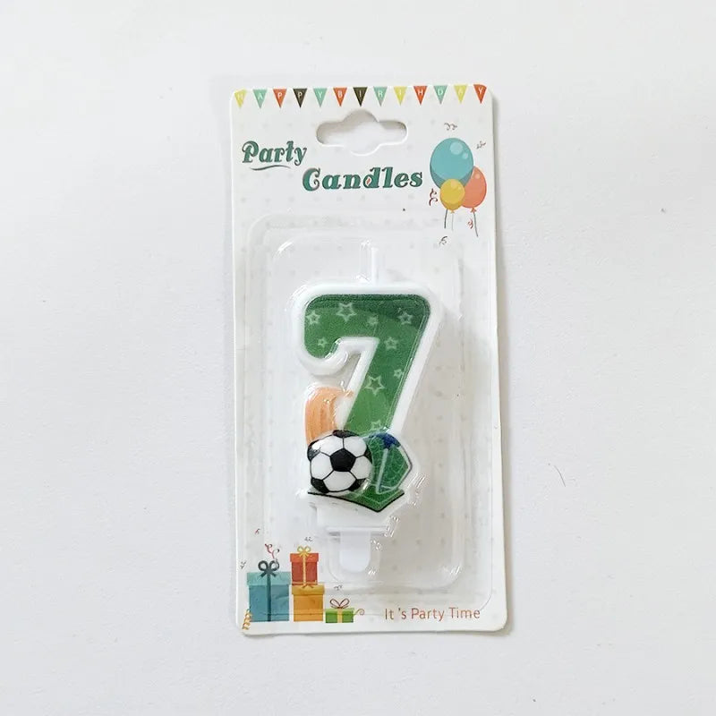 Bougies Gâteau Anniversaire Ballon Football Chiffres 0–9 — Décoration Fête Thème Sport