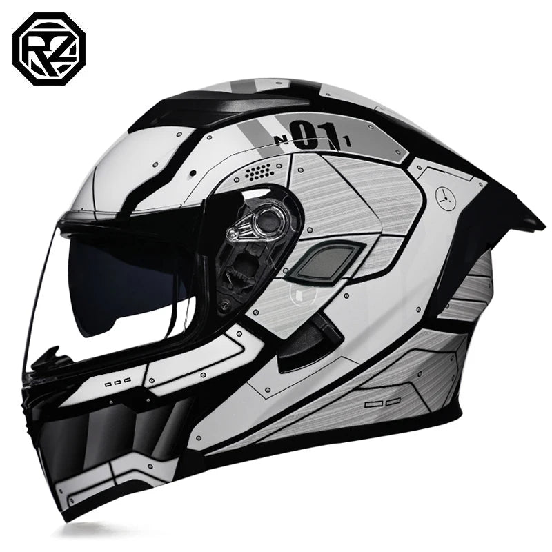 Cascos de moto ORZ doble visera, casco modular abatible aprobado por DOT, casco integral de motocicleta de carreras, casco de motocross DOT