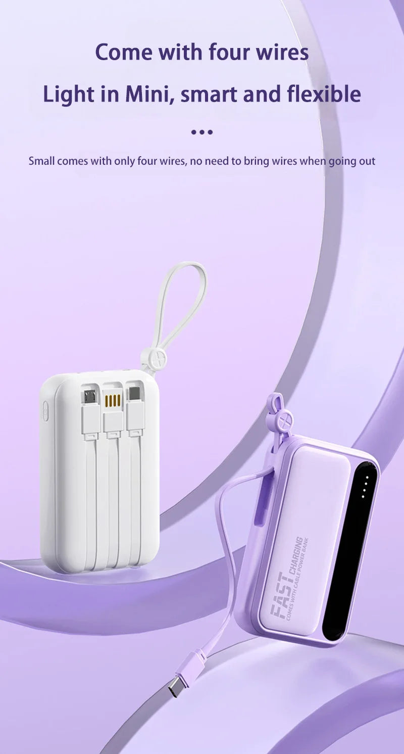 500000mAh 120W batterie externe grande capacité 4 in1 câbles Intelligent affichage numérique lumière Portable Powerbank pour iPhone Huawei nouveau