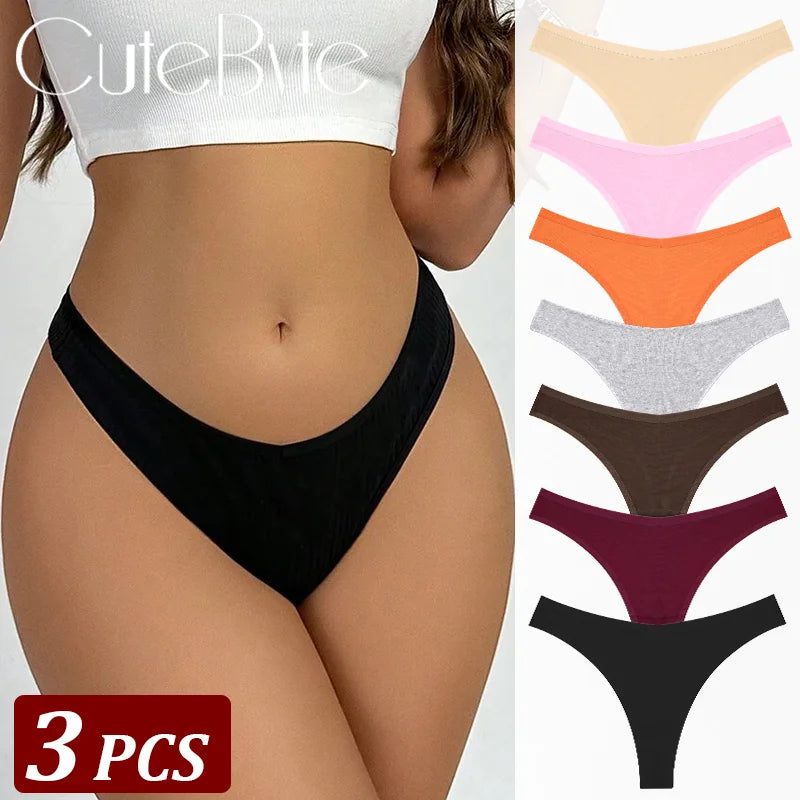 String Sans Couture Coton Femme — Lot de 3 Pièces Confort Quotidien