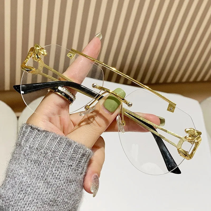 Gafas de sol sin montura para mujer, diseñador de lujo, Vintage Uv400, gafas de sol para hombre, lentes de sol para mujer, gafas de sol para mujer