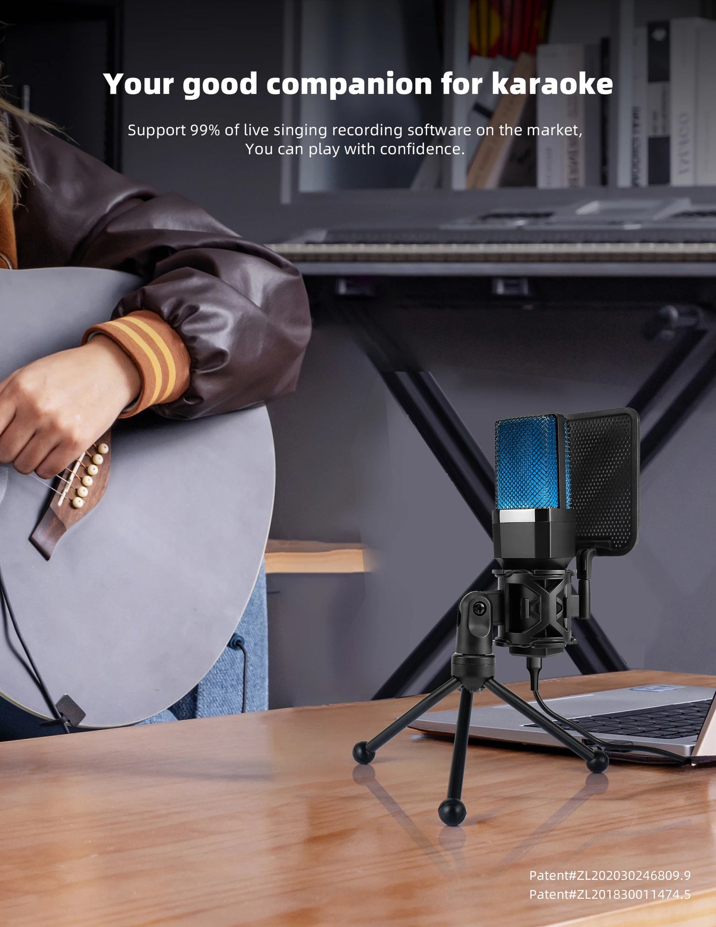 Microphone USB à condensateur pour gaming et podcast – Micro filaire pour PC, streaming et karaoké