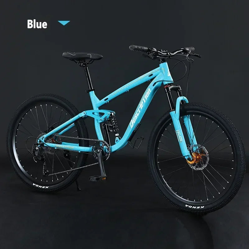 Bicicleta de montaña de 27,5 pulgadas, suspensión total, MTB de 9/10 velocidades, bicicleta de cross country, frenos de disco hidráulicos, absorción de impactos, descenso