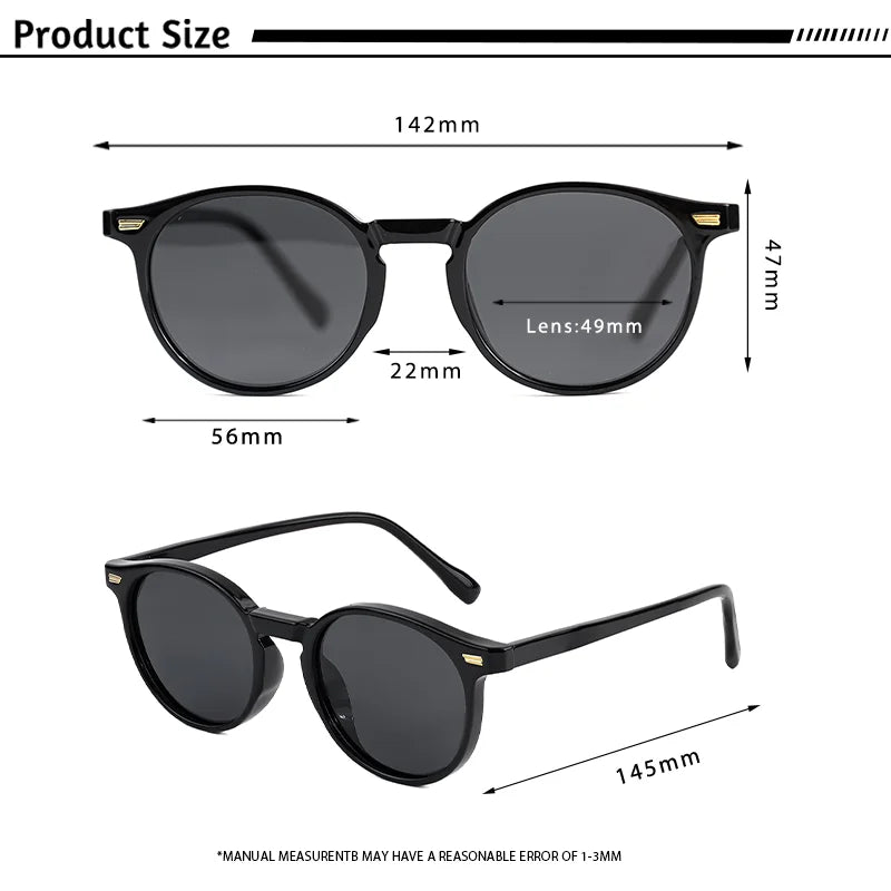 HBK Gafas de sol polarizadas redondas para hombre, montura TR90 a la moda, gafas de sol deportivas para mujer, protección UV400, gafas de sol para hombre