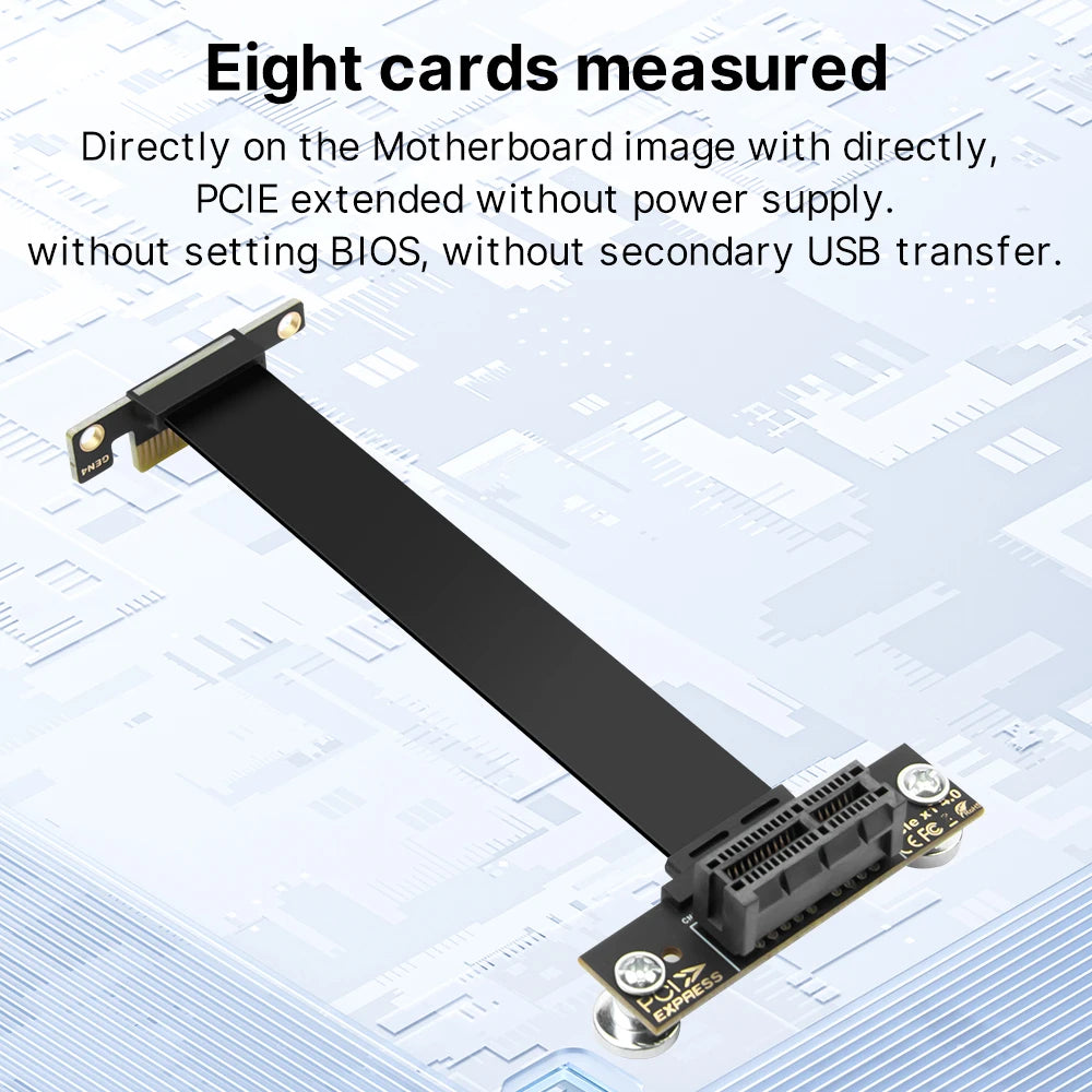 Câble PCIe 4.0 Riser 10cm, carte d'extension Flexible x1 à x1 pour montage GPU Vertical, Mini ITX PC Build Compatible avec PCIe 3.0/2.0