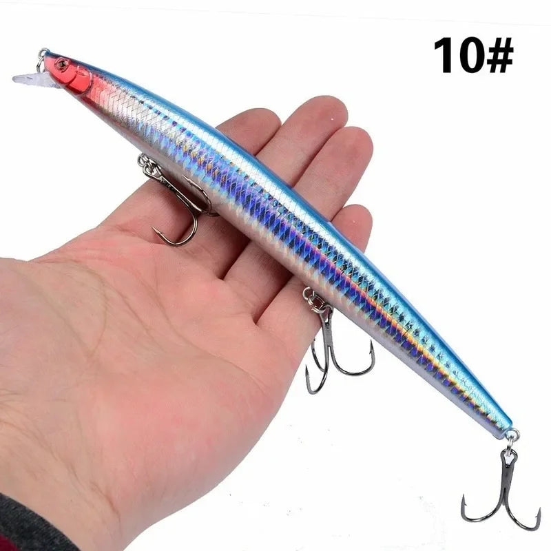 16 couleurs 18 cm 24g leurre de pêche méné Laser manivelle appât artificiel dur en plastique grand faux poisson leurres appât de pêche en mer