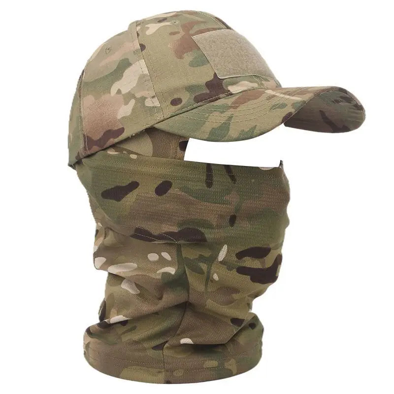 Casquette de baseball tactique camouflage, pour la pêche en plein air, la randonnée, la chasse, les sports, protection solaire, respirante, camouflage, cagoule, demi-masque de ski