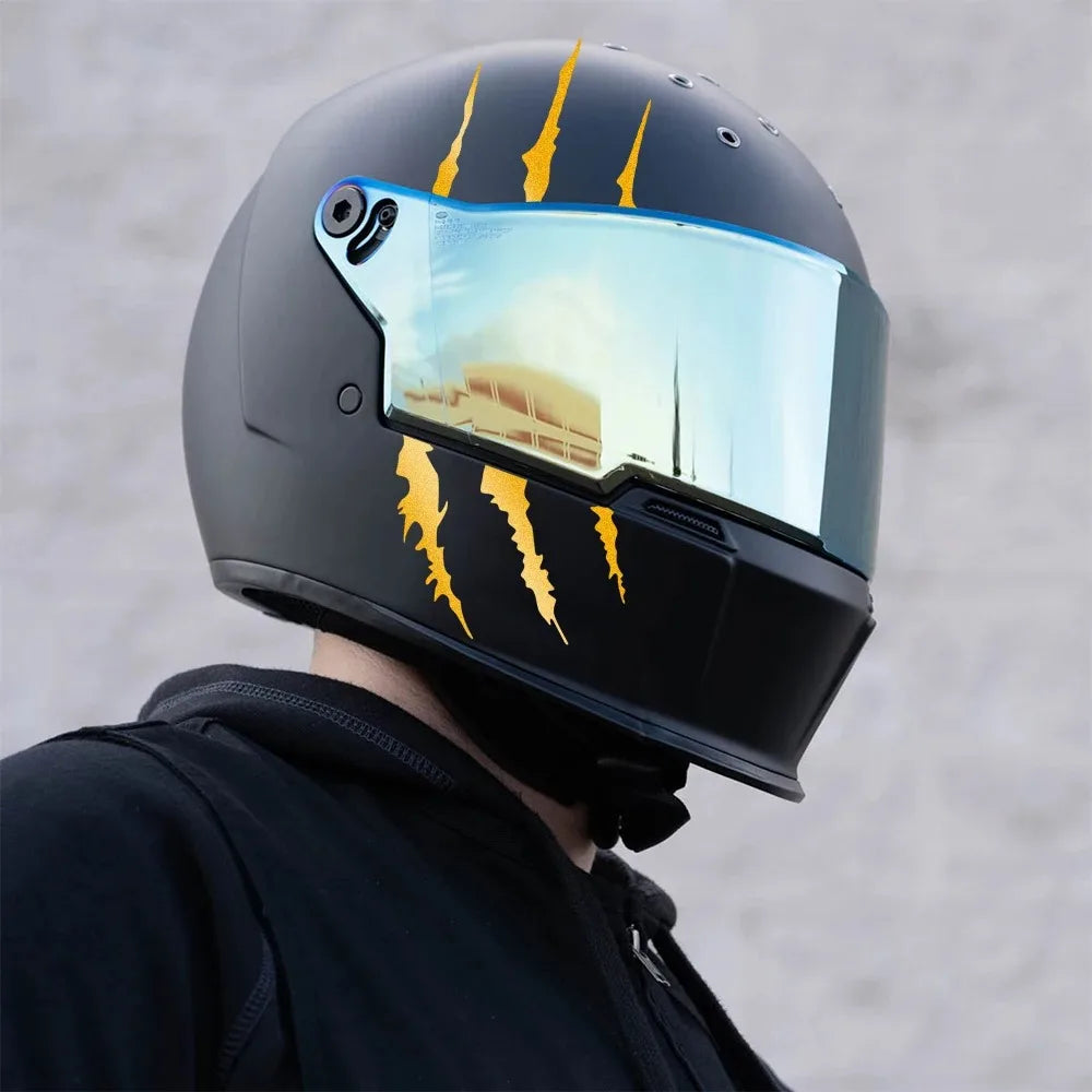 Autocollants personnalisés griffe fantôme pour moto — vinyle imperméable, carénage, casque, course