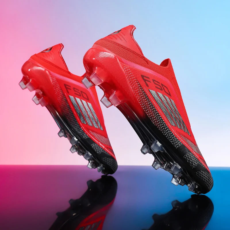 Chaussures de Football FG Homme Cuir Verni Montantes Imperméables — Ultra-légères, Professionnel EU 32–48