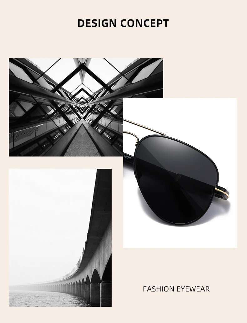 Lunettes de soleil pilotes polarisées — conduite, pêche, randonnée, accessoires homme