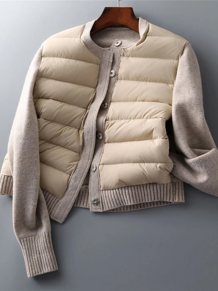 2025 Winter Patchwork Parka Women Down Jacket Ultra-Light Warm Casual Coat Female Oversized Down Outerwear
