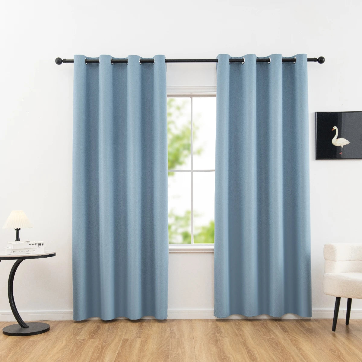 Rideaux occultants 100% solides avec œillets, rideaux de confidentialité totale pour chambre à coucher, beaux rideaux pour salon, 1 pièce