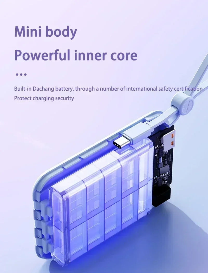 Banque d'alimentation VIVO 500000mAh, grande capacité, charge ultra-rapide, batterie externe portable, 4 câbles intégrés pour tous les téléphones