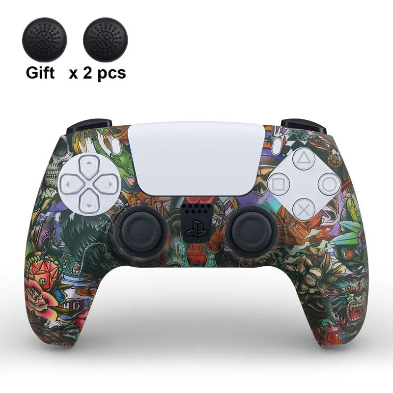 Funda protectora de silicona para controlador de PS5, accesorios de controlador de PS5, estuche de goma para controlador de PS5 Slim, JoysUniverse, tapas de agarre para pulgar