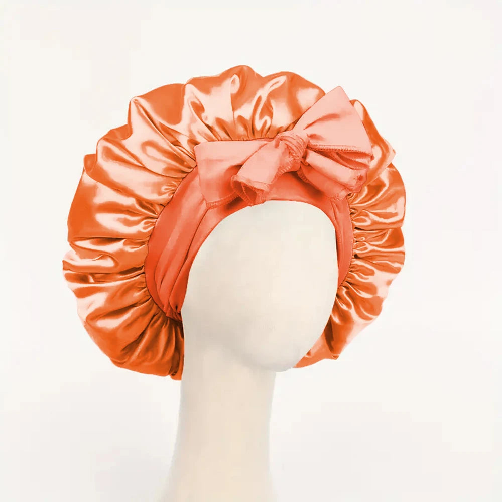 Adjustable Satin Bonnet for Men and Women, Sleeping Cap, Hair, Heavy Band