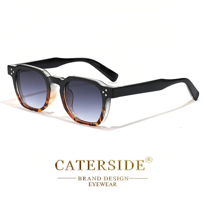 CATERSIDE Retro Square Sunglasses for Men, Punk Style, Trendy Brand, Women's Sunglasses, Travel, Party, UV400 Protection, Summer Style