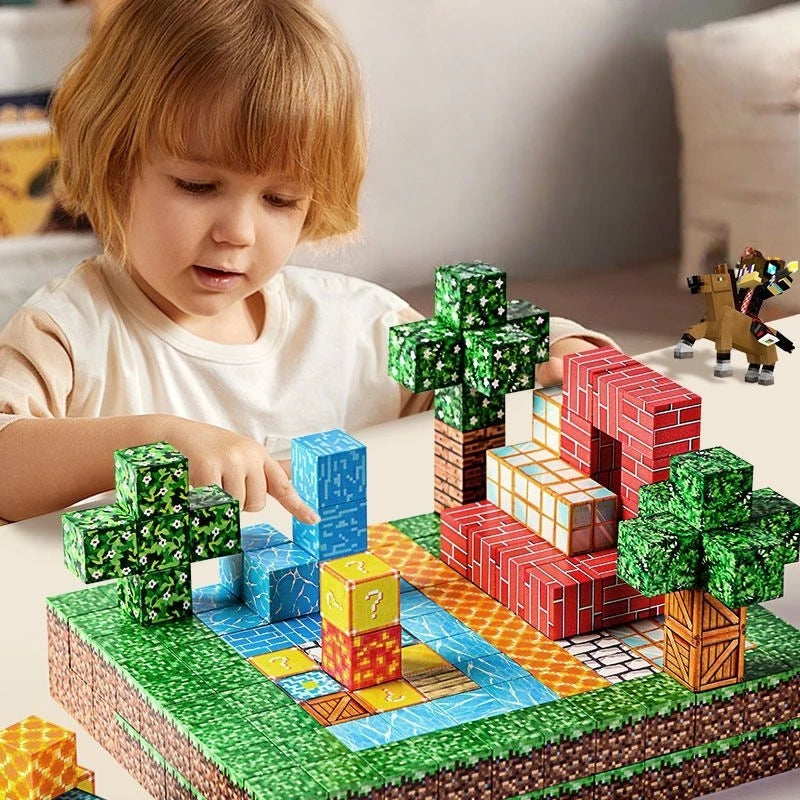 500 Pièces Blocs de Construction Magnétiques Mini Monde — DIY, Puzzle, Jouets Enfants