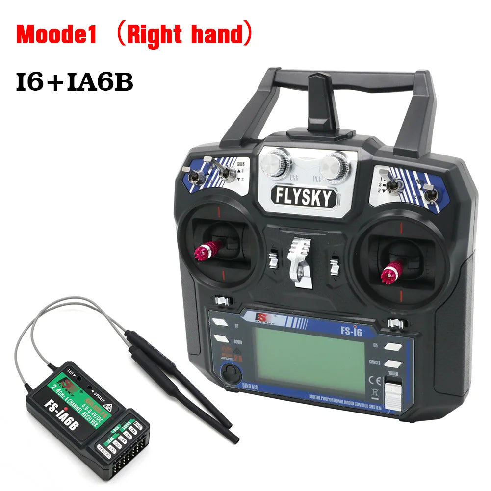 Transmisor FLYSKY FS-i6 I6 2.4G 6CH Control Remoto de Radio con Receptor iA6 iA6B X6B A8S R6B iA10B FS2A para Avión RC Drone