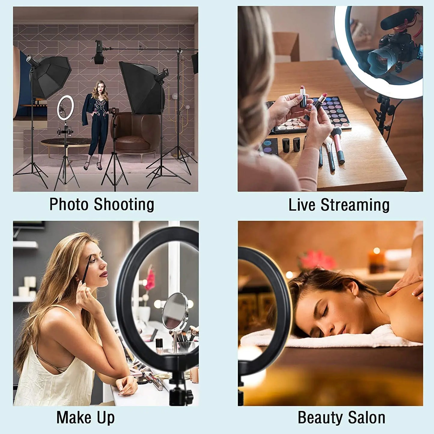 Anneau Lumineux LED Selfie 16/26/33 cm — Trépied, Télécommande Bluetooth, Éclairage Vidéo