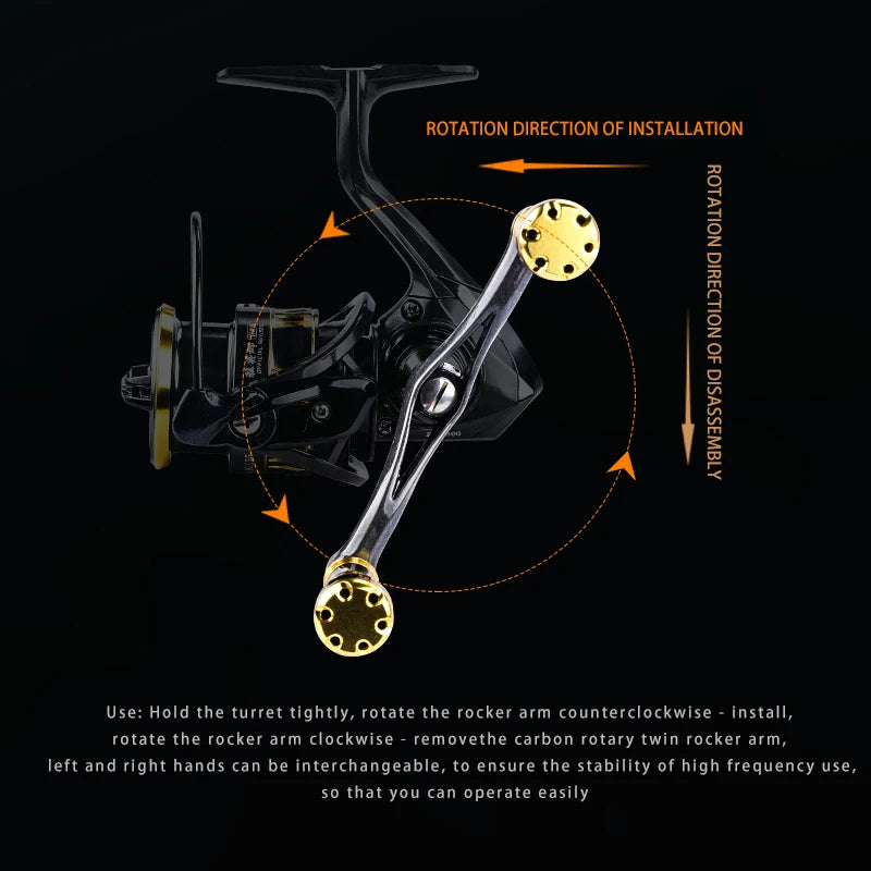 BEARKING RS Athena 5.2:1 roue rotative 6 + 1BB bouche inclinée tasse peu profonde Double bras oscillant tige d'équilibre roue rotative universelle