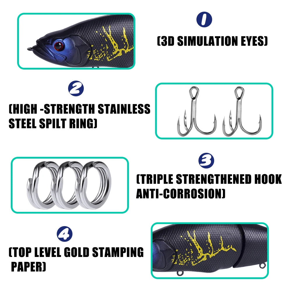 Leurres de pêche Whopper à vibration lente, appâts nageurs, queue souple, brochet et bar, appâts durs, accessoires Artifnorall, 30g