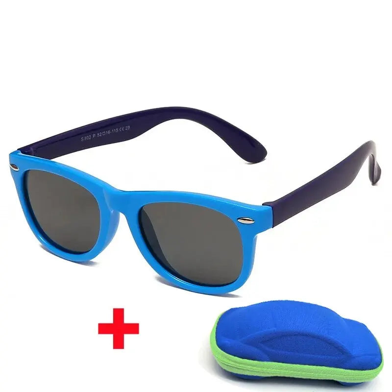 Baby Sunglasses with Glasses Box, Boys and Girls Outdoor Glasses, AC Lens, Safety Glasses and Cases, Kids Gift