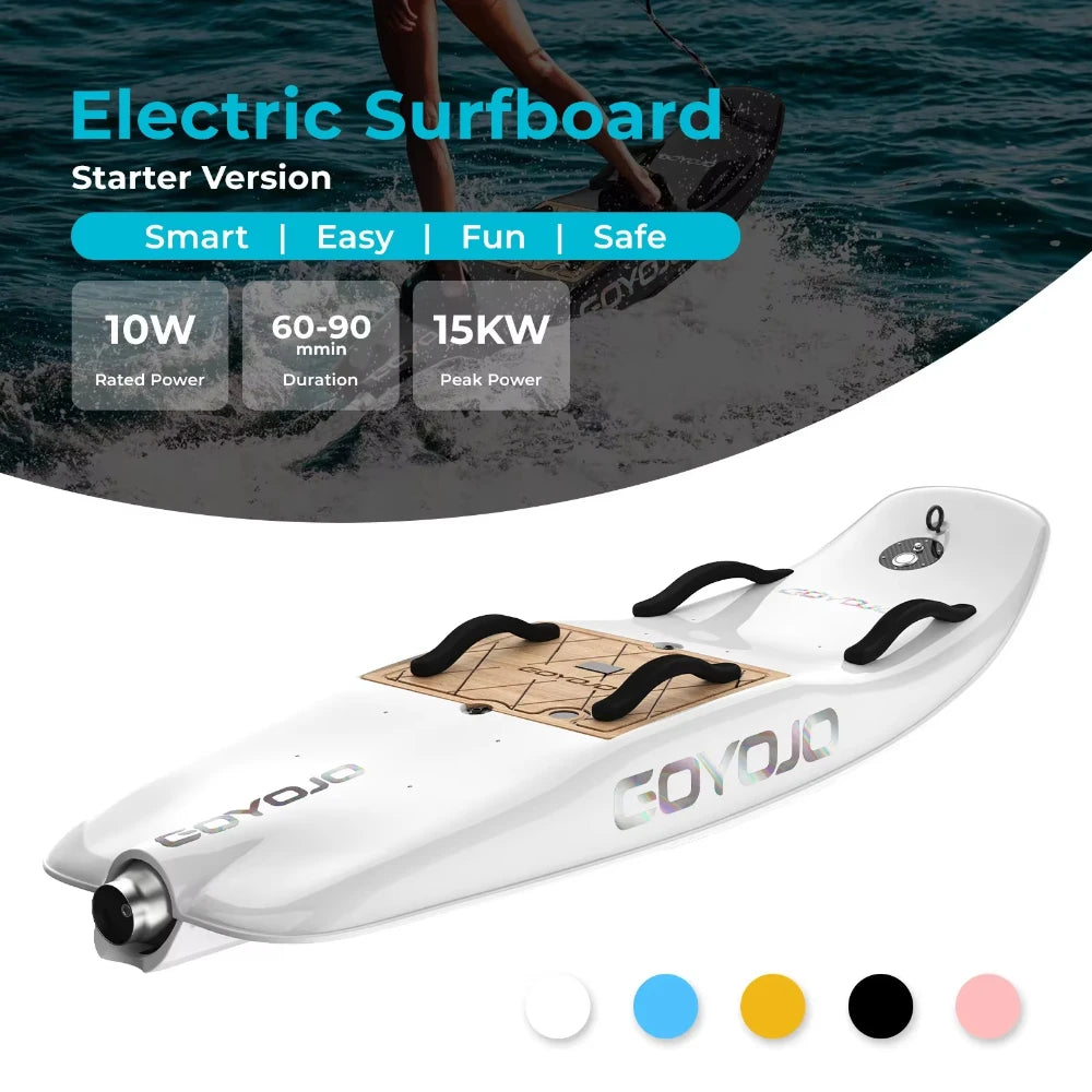 Tabla de surf eléctrica de fibra de carbono para adultos con propulsión a chorro, de alta velocidad de 10 kW, con 3 colas inteligentes