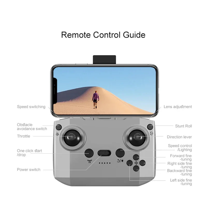 Drone GPS 8K — Double Caméra HD, Évitement Obstacles, Moteur Brushless, Flux Optique