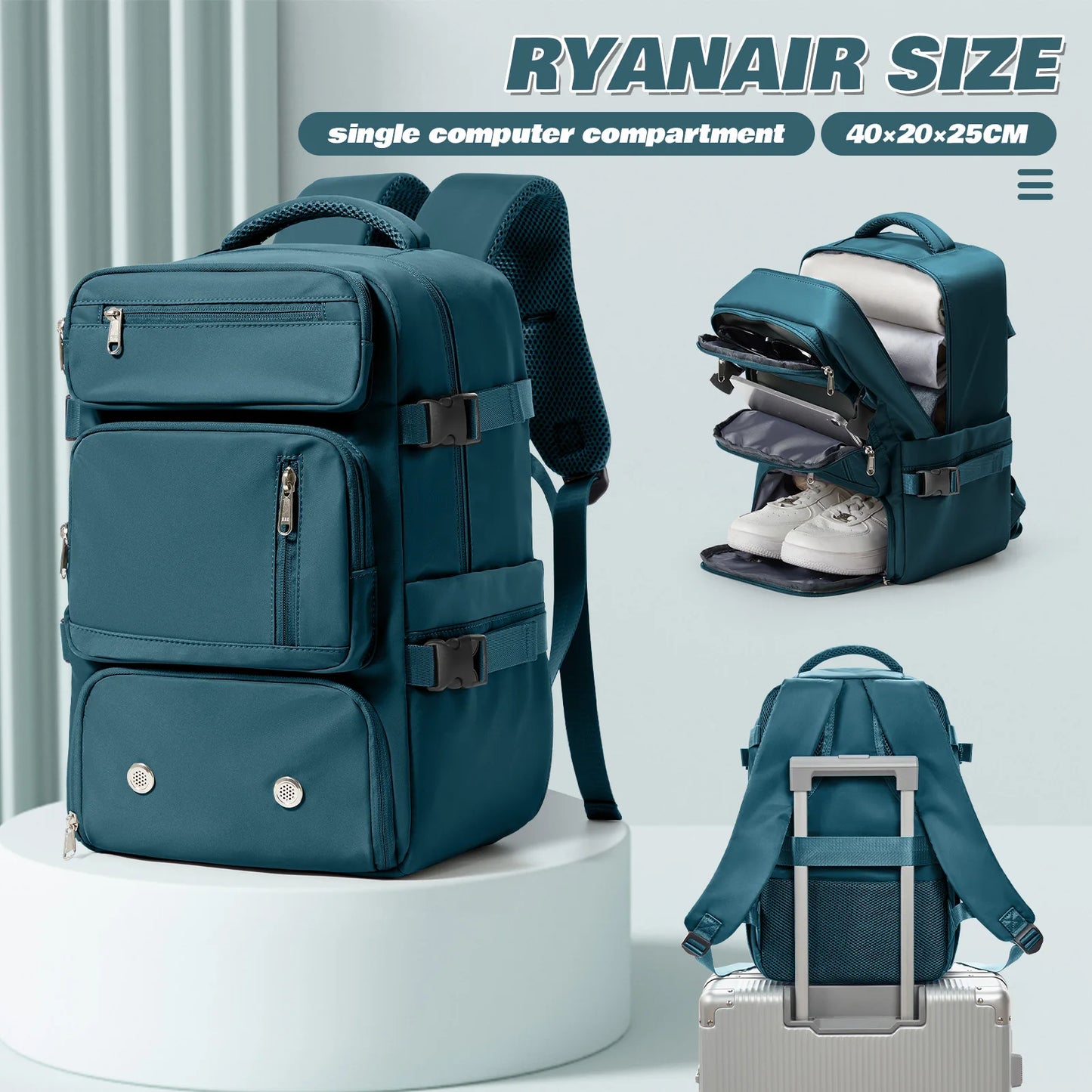 Sac à Dos Cabine Avion 40x20x25 Antivol — Sport Trekking Voyage Homme Femme