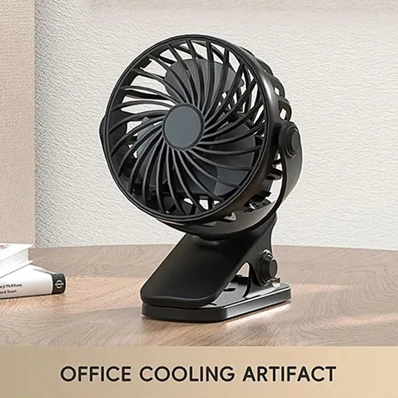 Ventilateur électrique portable rechargeable 720 °   Ventilateur à Clip suspendu rotatif, veilleuse, refroidisseur d'air, Camping en plein Air, petits ventilateurs