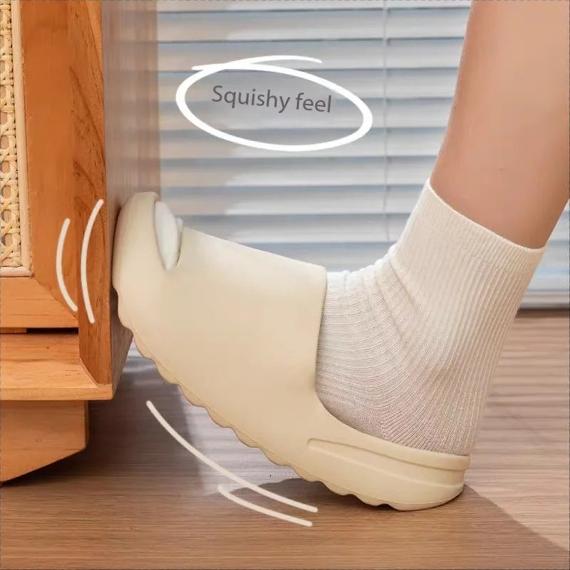 Women's and Men's Summer Slippers, Casual Sandals, Beach Shoes, Soft Bottom Slides, Thick Platform, EVA Non-Slip Home Slippers