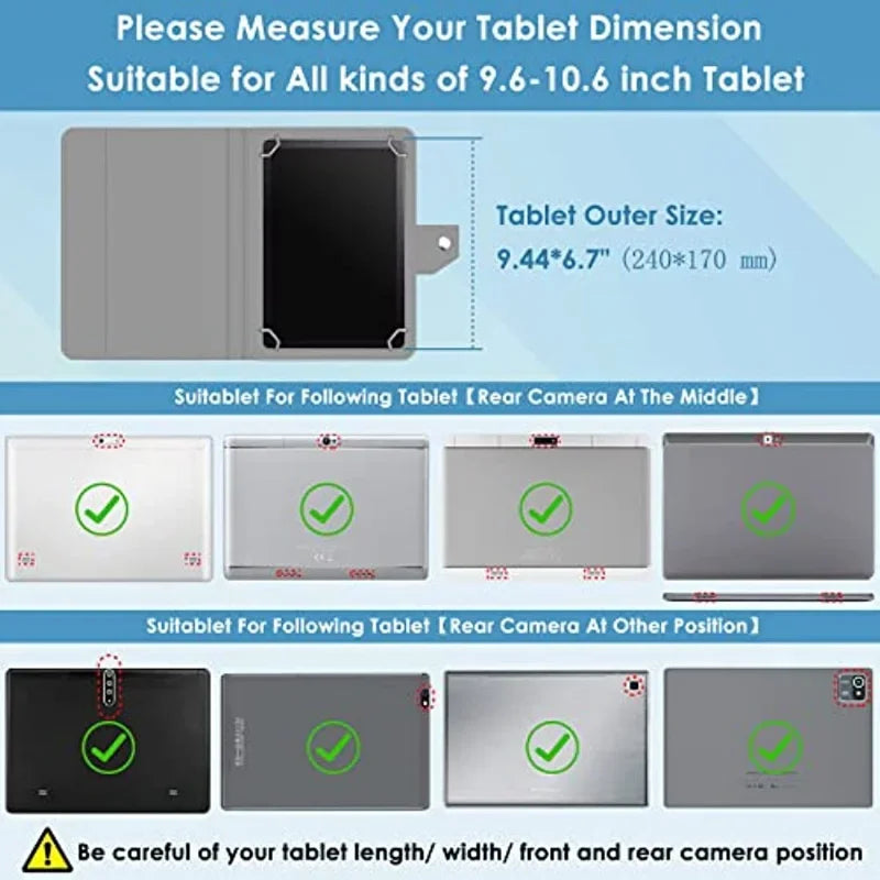 Étui universel pour tablette 7-10,5 pouces — housse support en cuir PET