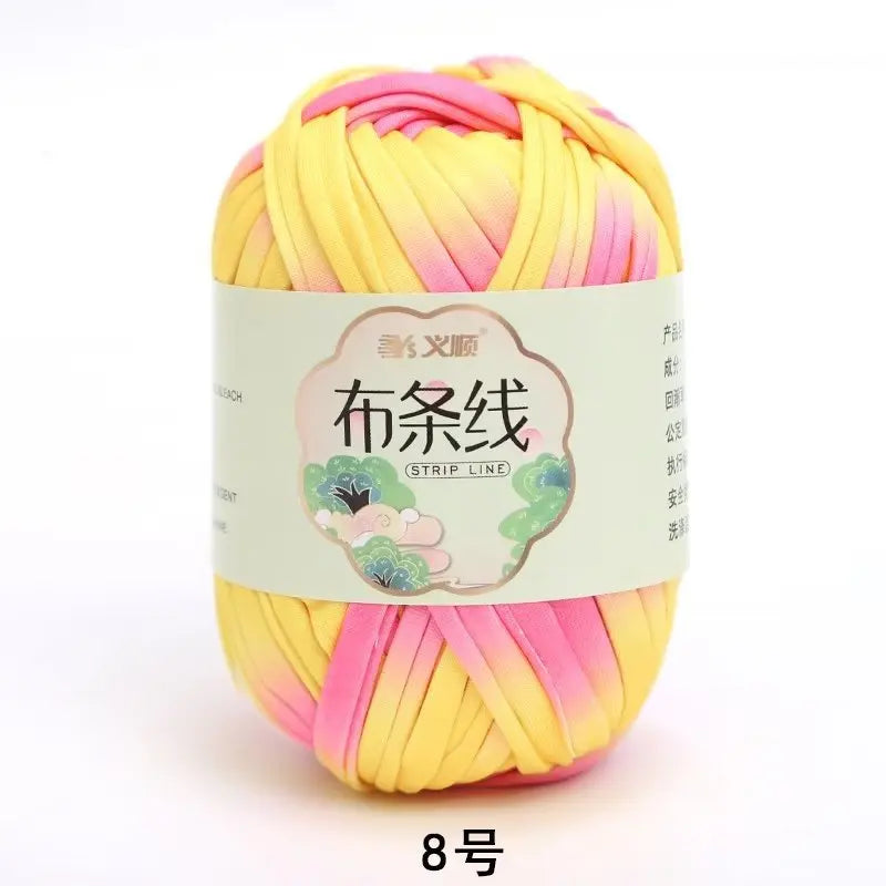 D & D Hilo de tela de 100 g/bola, hilo de tela para camiseta para ganchillo, tejido de punto, hilo de color sólido, proyectos de arte, cesta, bolsa, bricolaje manual