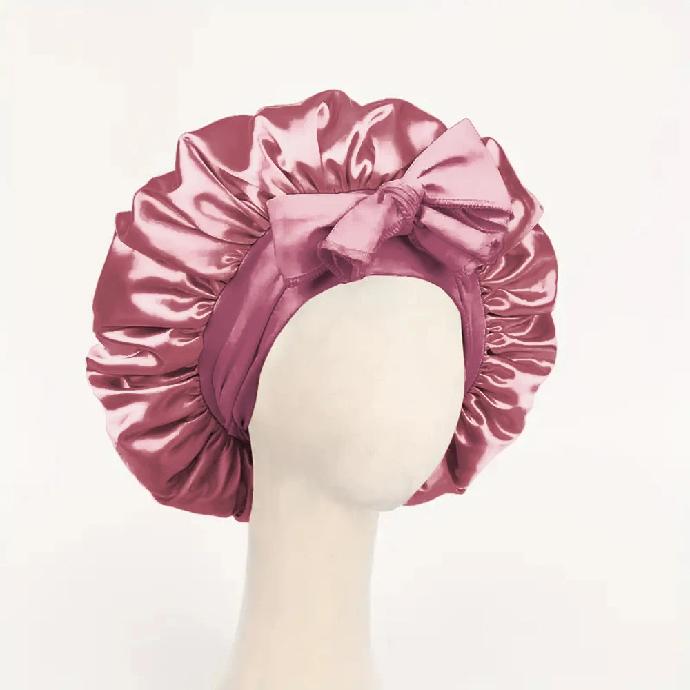 Adjustable Satin Bonnet for Men and Women, Sleeping Cap, Hair, Heavy Band