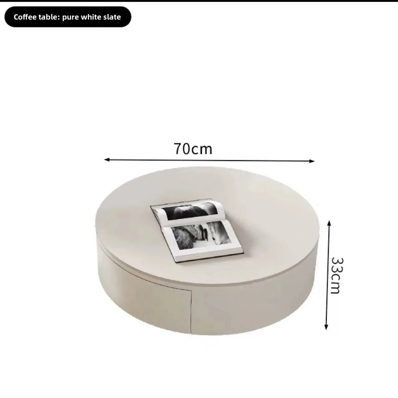 Luxury Minimalist Acrylic Round Living Room Coffee Table for Girls, Restaurant Coffee Table, Book Table