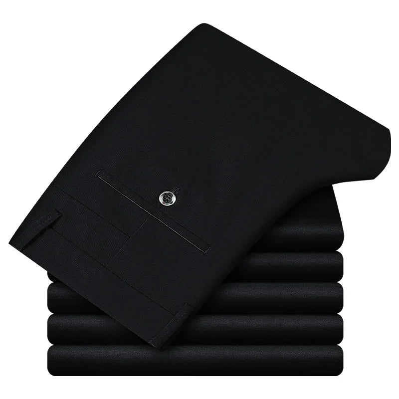 Pantalones informales de algodón para hombre 2024, clásicos, rectos, holgados, de tiro alto, elásticos, ropa de marca, nueva colección 98%