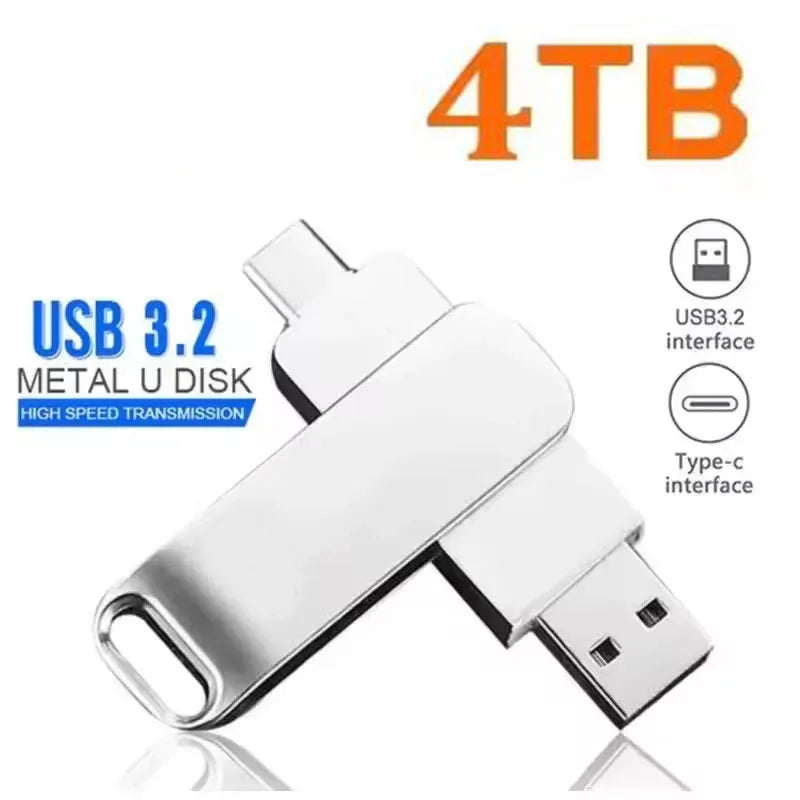DIXSG pour Xiaomi, clés USB 3.2 de 16 To, disque U de 2 To, clé USB métallique haute vitesse, étanche, type C, mémoire USB, clés USB