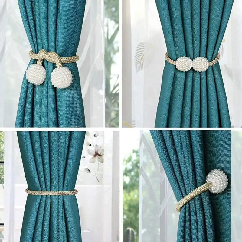 2/4 pièces perle magnétique rideau pince porte-rideau cravate boucle Clips suspendus boule boucle cravate arrière rideau décor accessoires