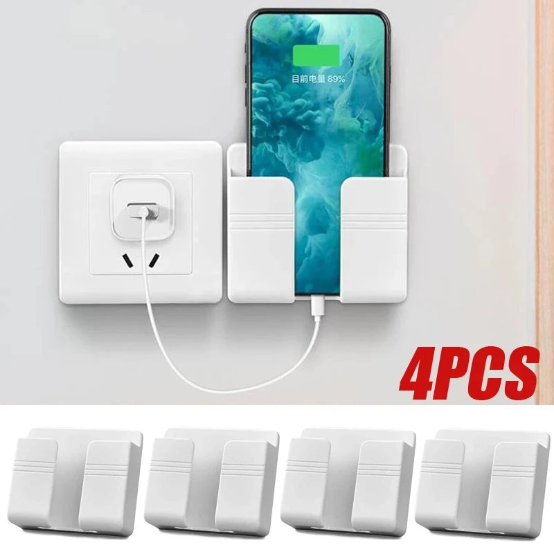 Boîte de rangement murale multifonction, 1 à 4 pièces, organisateur sans poinçon, télécommande TV, bricolage, prise de téléphone portable, support de charge