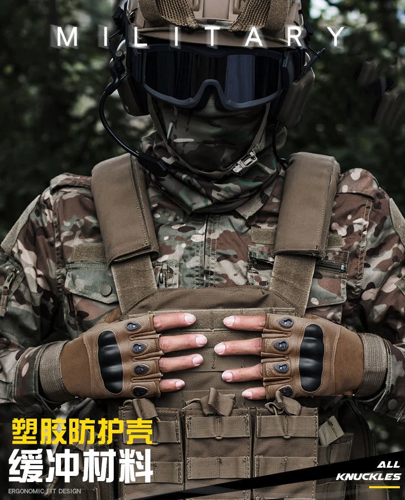 Gants tactiques d'extérieur gants de Moto demi-doigt militaire hommes femmes Combat tir chasse Fitness gants Luva Moto