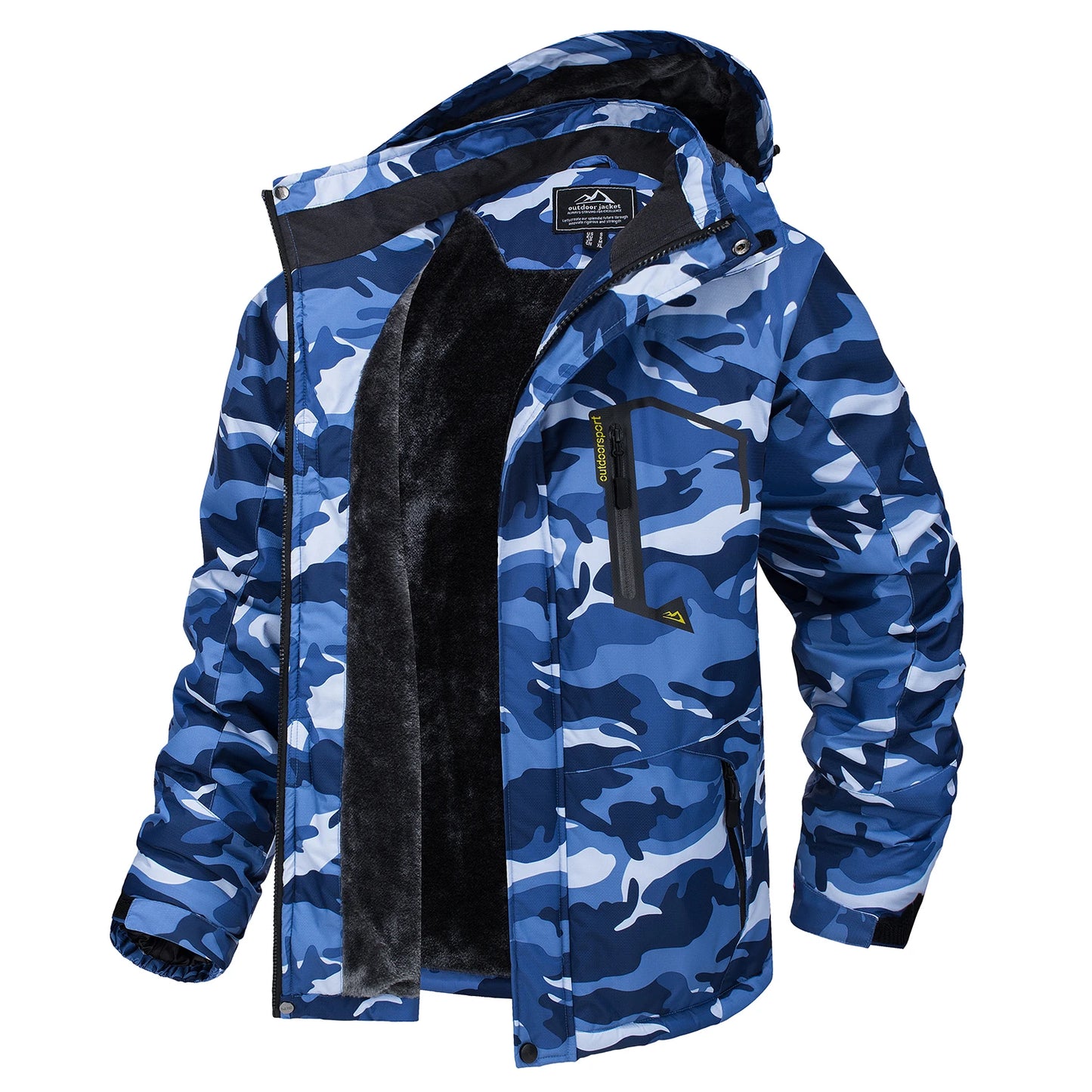 Veste Montagne Polaire Homme — Randonnée Capuche Amovible Ski Snowboard Parka