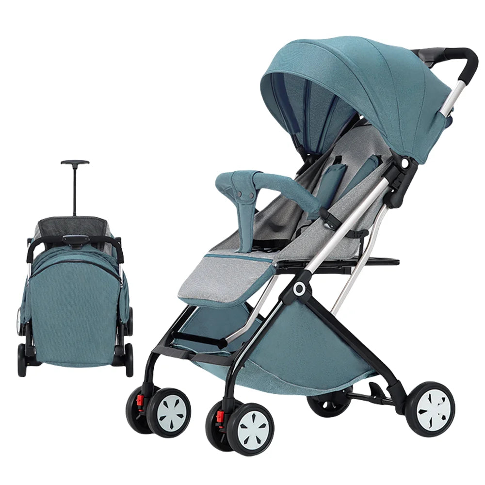Lightweight Baby Stroller, Compact Travel Stroller for Toddlers for Airplane, Baby Stroller with 5-Point Harness, Adjustable Backrest