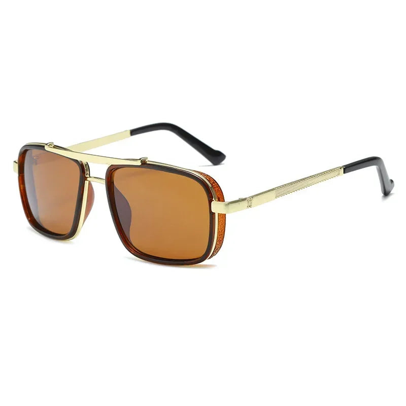 Lunettes de soleil polarisées Punk pour hommes, Vintage, mode Steampunk, carrées, pour la conduite, pour les voyages d'été, UV400