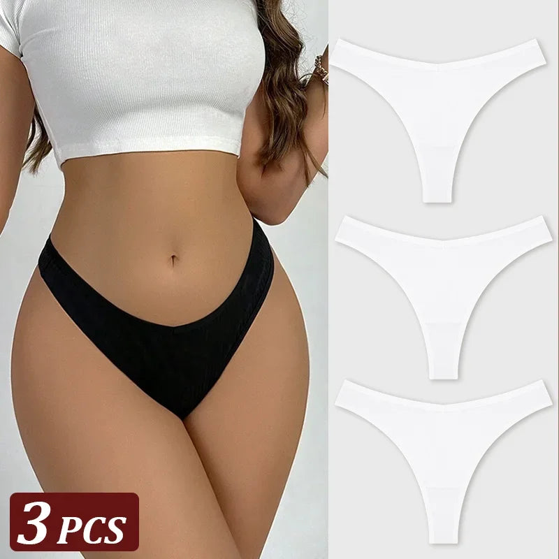 String Sans Couture Coton Femme — Lot de 3 Pièces Confort Quotidien