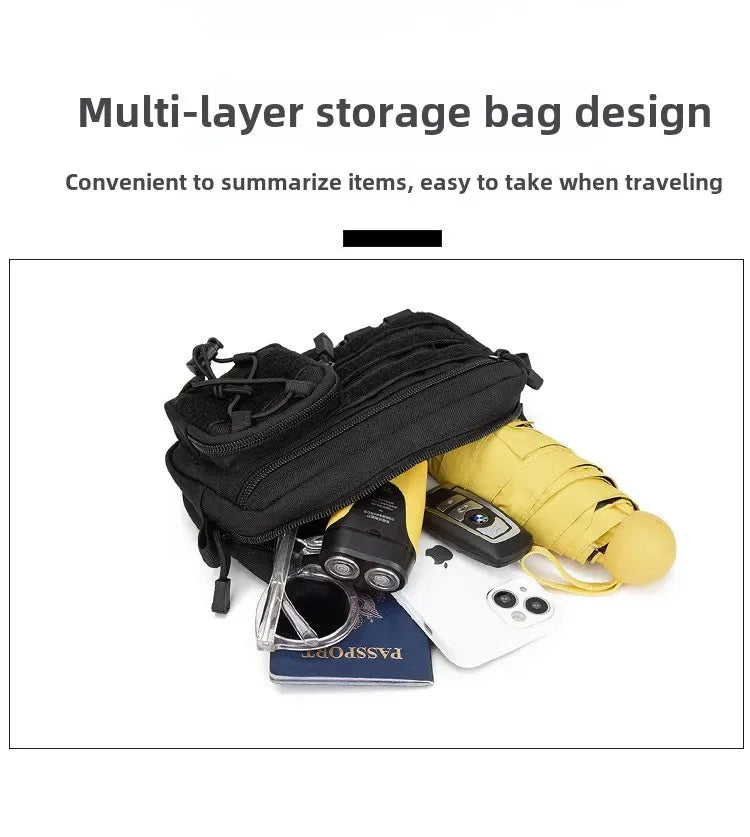 Pochette d'administration horizontale tactique Molle avec poche avant à cordon, pochette modulaire EMT, sac de rangement utilitaire EDC, sac de taille d'extérieur